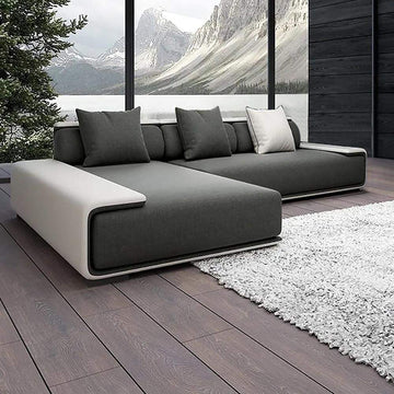 112.2" Cotton&Linen Upholstered Sofa Modern Sectional Sofa Pillow Included-Richsoul-Furniture,Living Room Furniture,Sectionals